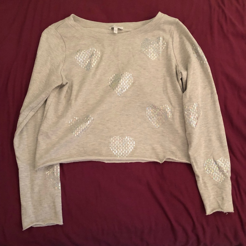 Delia’s Cropped Gray Heart Top